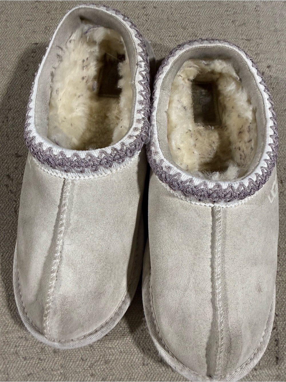 UGG Women's Cream Shearling Slip-On Slippers